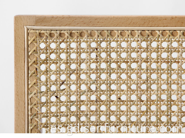 Silla de comedor de estilo europeo diseñador Pierre Jeanneret Silla de comedor marco de madera maciza silla de ratán